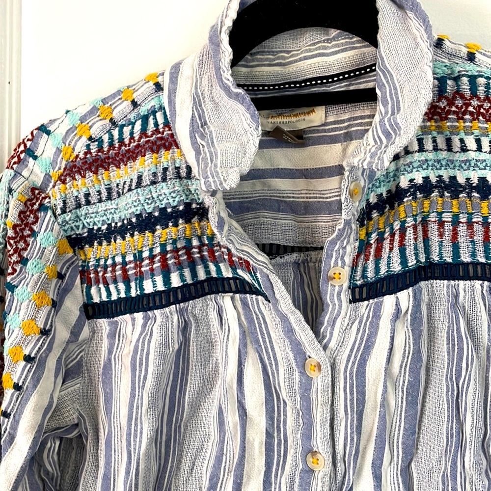 Anthro No the letterpress button up